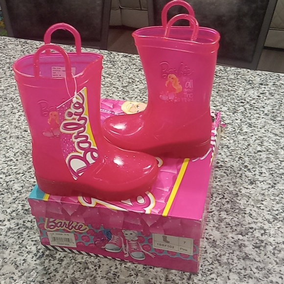 Pink Barbie Rain Boots - Picture 1 of 7